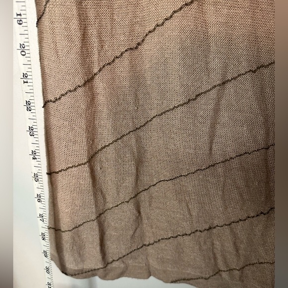 Calvin Klein 55% Linen‎ sleeveless top Tan with brown stripes size 0X - Picture 3 of 9